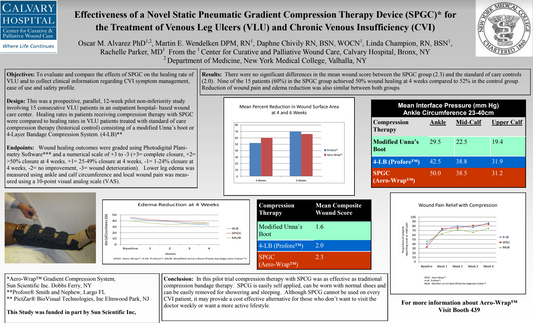 STUDY: Effectiveness of a Novel Static Pneumatic Gradient Compression Therapy Device (SPGC) for the Treatment of Venous Leg Ulcers (VLU) and Chronic Venous Insufficiency (CVI)