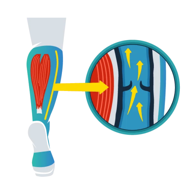 how compression improves the calf pump function