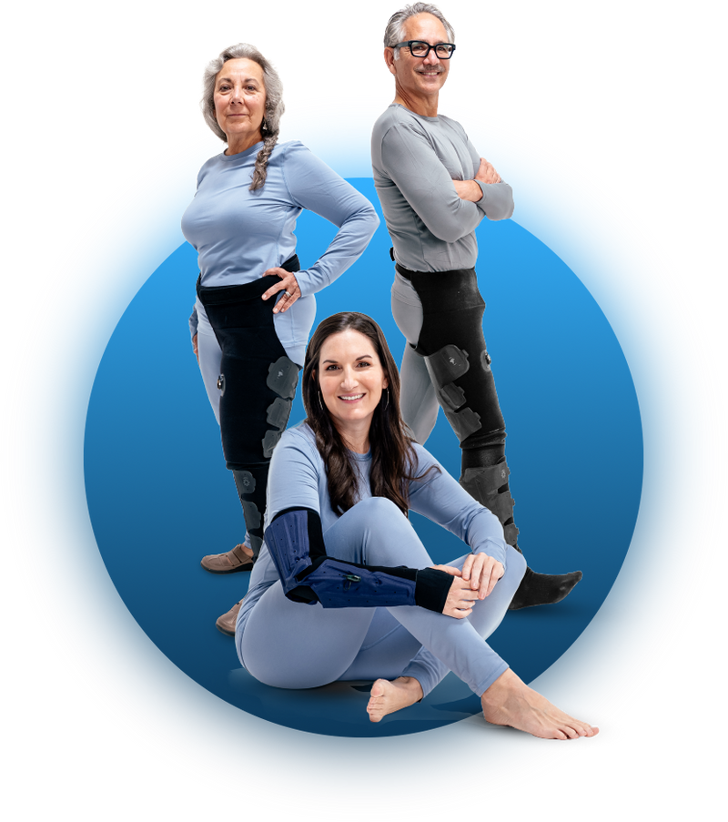 Woman wearing Aero-Wrap® compression system
